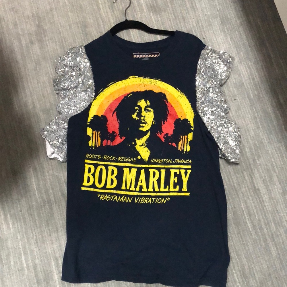 Opd NY Bob Marley t shirt w sequins